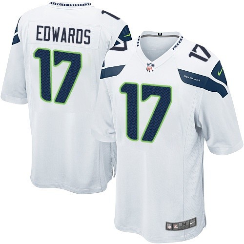 Men's Game Braylon Edwards Nike Jersey White Road - #17 NFL Seattle Seahawks